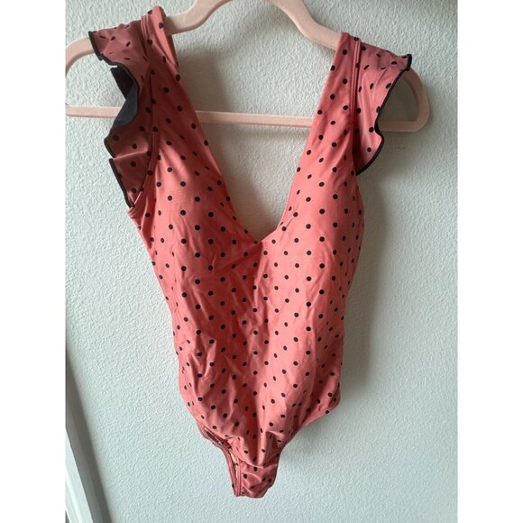 Summersalt The Ruffle Backflip Polka Dots Salmon Swimsuit Size 2 - Picture 1 of 6